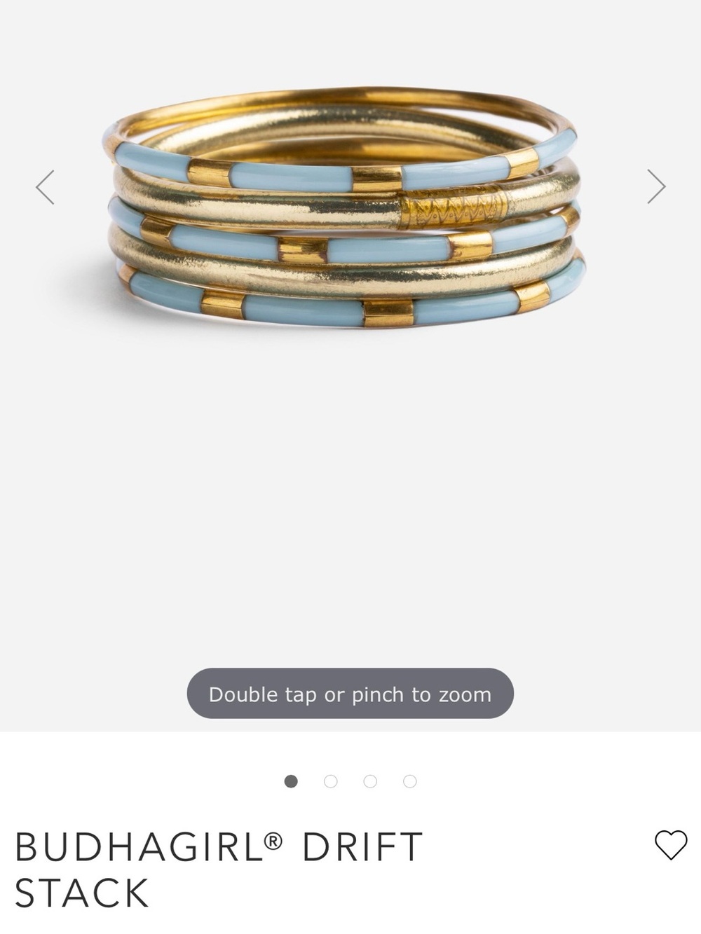 BUDHAGIRL® Gold and Light Blue Stackable Enamel Bracelets